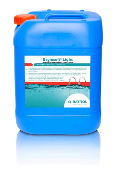 Bayrosoft Light liquid pool water care for the pool dosing system