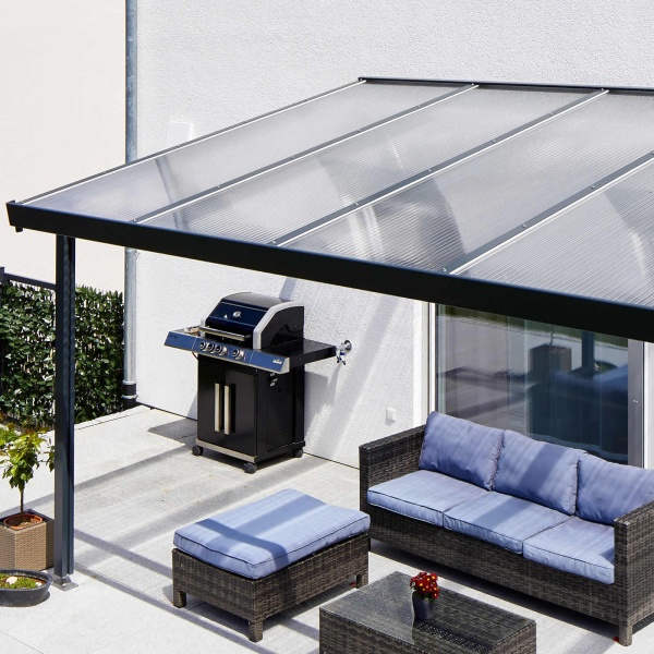 Gutta toit de terrasse premium 3x3m détail acrylique transparent