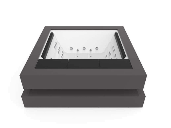 Aquavia SPA Whirlpool Cube - couleur baignoire blanche - extérieur graphite