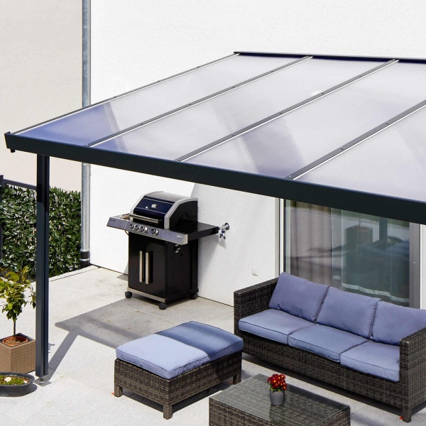 Gutta toit de terrasse premium 3x3m détail polycarbonate transparent