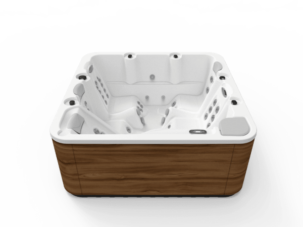 Aquavia SPA bain à remous Aqualife 7 baignoire couleur blanc lambris extérieur noyer