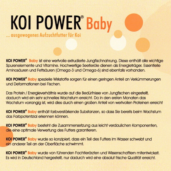 Nourriture Koi Power Baby Koi