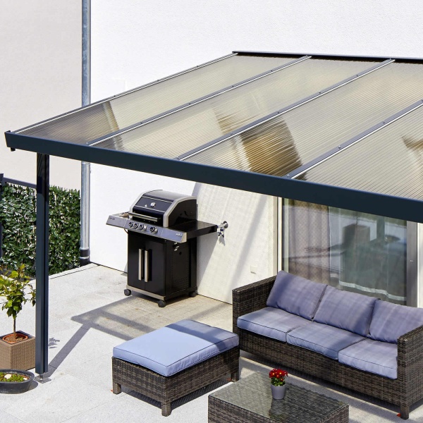 Gutta toit de terrasse premium 3x3m détail acrylique bronze