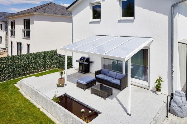 Gutta toit de terrasse premium blanc 7x3m PC opale