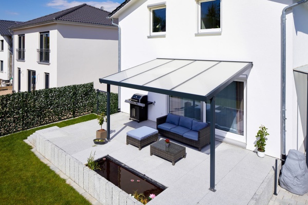4295133 Gutta premium toit de terrasse anthracite 4x3m acrylique bleu climatique