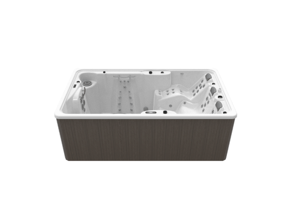 Bañera de hidromasaje Aquavia Swimspa Fitness - color de lavabo blanco - revestimiento exterior gris sintético