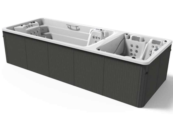 Aquavia Swimspa Duo Whirlpool - white basin color - gray synthetic outer paneling