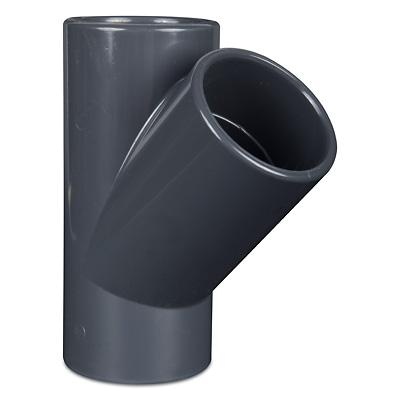 PVC pipe T piece 45 ° with 3x adhesive socket