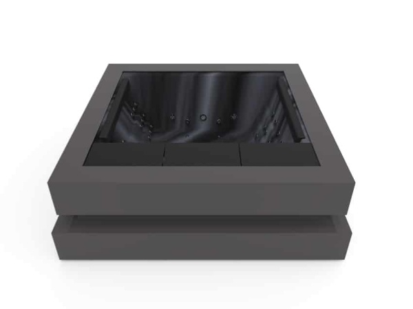 Aquavia SPA Whirlpool Cube - Couleur de la baignoire Pearl Shadow - Revêtement extérieur en graphite