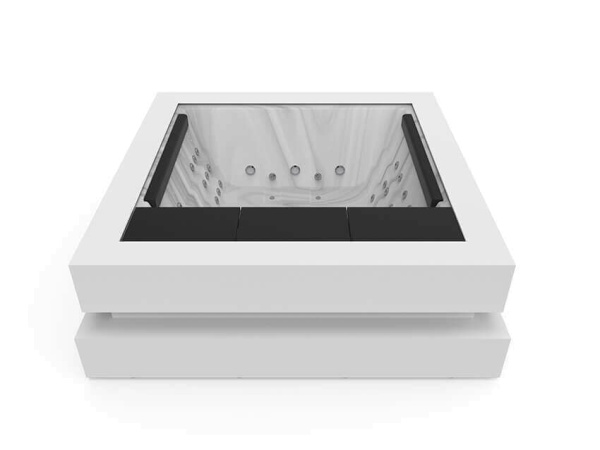 Aquavia SPA Whirlpool Cube - color de la bañera esterlina - revestimiento exterior Superficie sólida