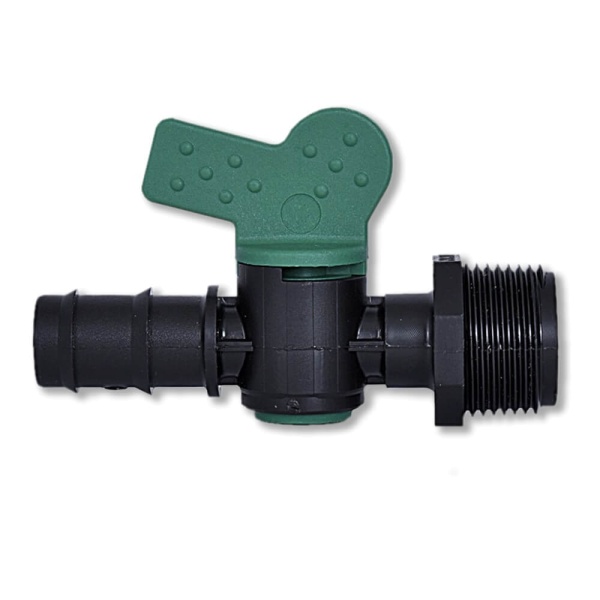 Air hose shut-off valve for pond aeration 16 mm x 3/4 "external thread