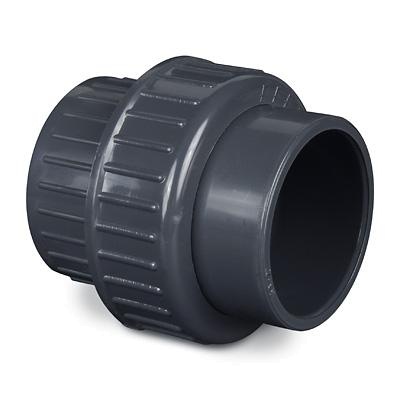 PVC pipe coupling with O-ring and 2x adhesive sleeve