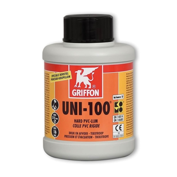 Griffon Uni 100 PVC adhesive ideally suited for PVC pipe bonding