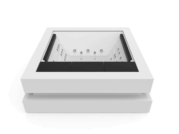 Aquavia SPA Whirlpool Cube - couleur baignoire blanche - Revêtement extérieur en Solid Surface
