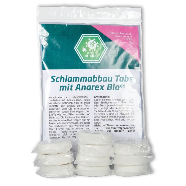 Koi pond tab Anarex-Bio® et bactéries de dégradation des boues