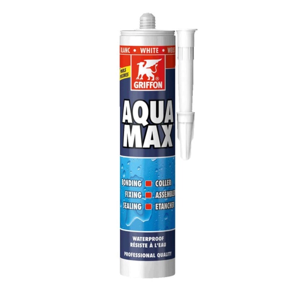 Cartouche adhésive de montage Griffon Aqua Max blanc