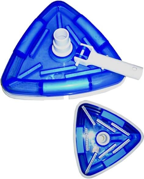 Triangle Pool Floor Sucker Brush Deluxe for foil basins and tile pools