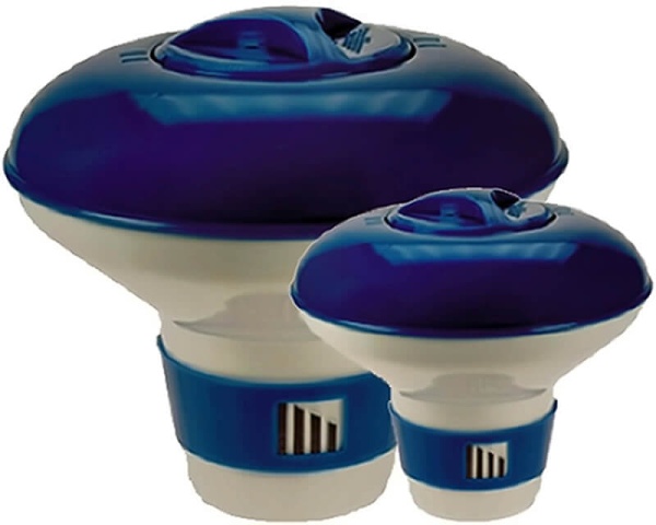 Chlorine dosing float for the swimming pool