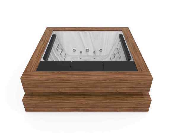 Aquavia SPA Whirlpool Cube - tub color sterling - exterior paneling walnut