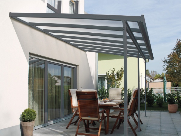 Kit de toit de terrasse en aluminium Gutta anthracite 306x546cm