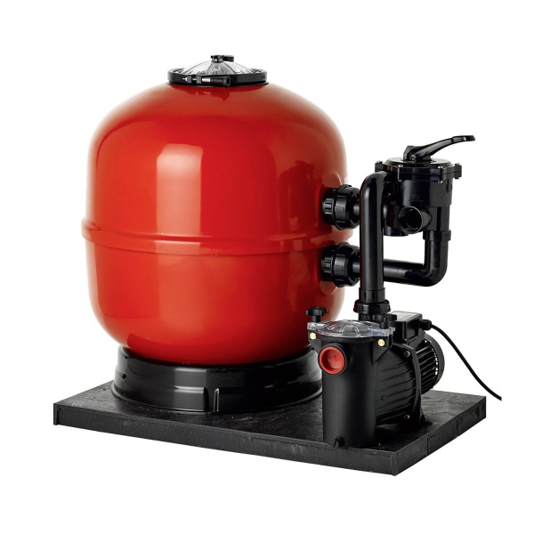 Sand filter system Vienna with pool pump in the color red