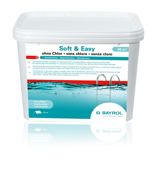 Soft & Easy chlorine-free pool water care products in the chlorine shop