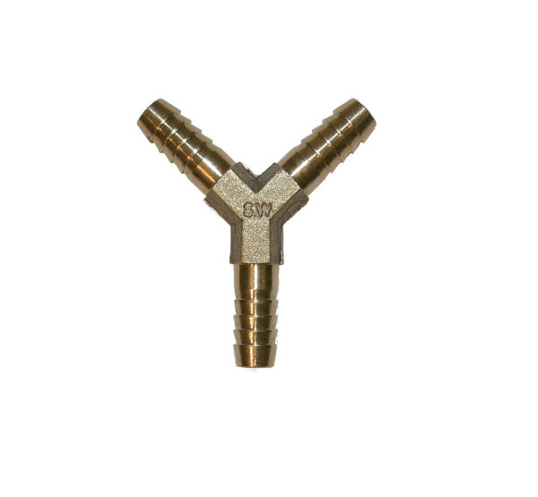 Brass air hose connector for pond aeration 9 mm Y-piece
