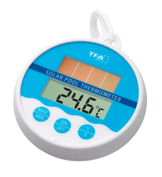 Digital solar swimming pool thermometer