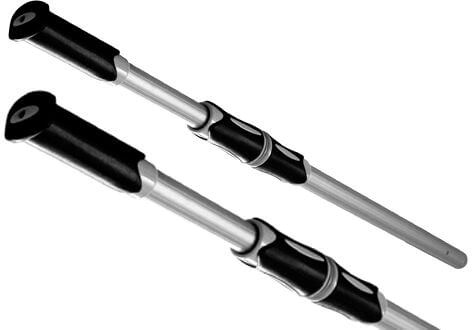 Telescopic pole Premium Line pool pole, silver-colored anodized
