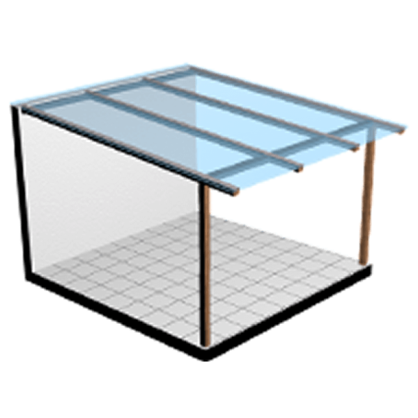 Terrassendach Komplettbausatz Plexiglas 3075 mm X 2500 mm