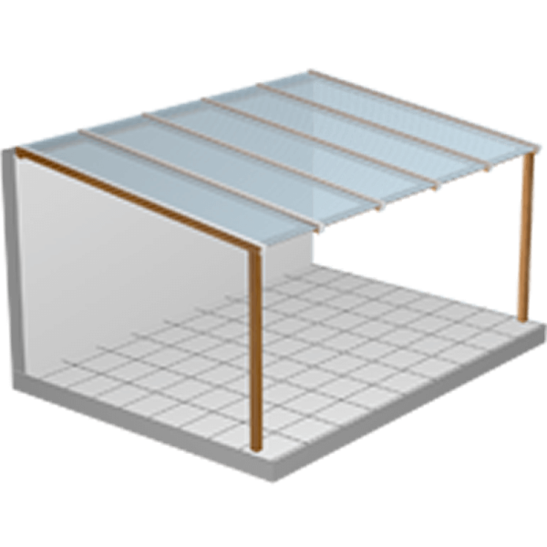 Terrassendach Komplettbausatz Plexiglas 5085 mm X 3000 mm