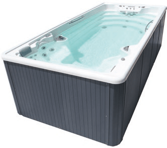 Aquavia Swimspa Amazon - lavabo color blanco - revestimiento exterior gris sintético