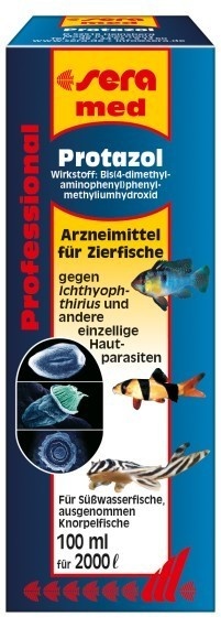 Sera med Professional Protazol medicamento para peces ornamentales contra parásitos unicelulares de la piel 100 ml